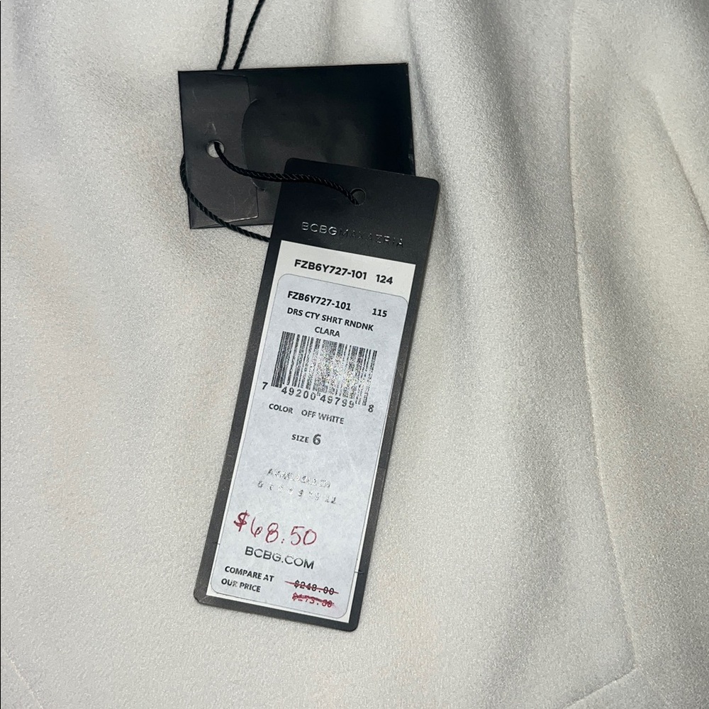 NEW BCBGMaxAzria Cream Sleeveless Dress - Picture 8 of 8